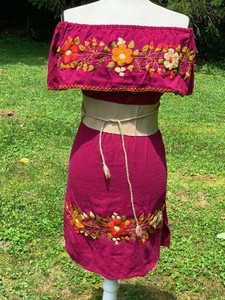 maroon mexican dress