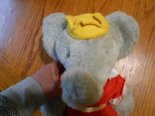 Babar Queen Celeste Elephant Plush 15" Eden Toys Inc Red Dress 1977 VGC