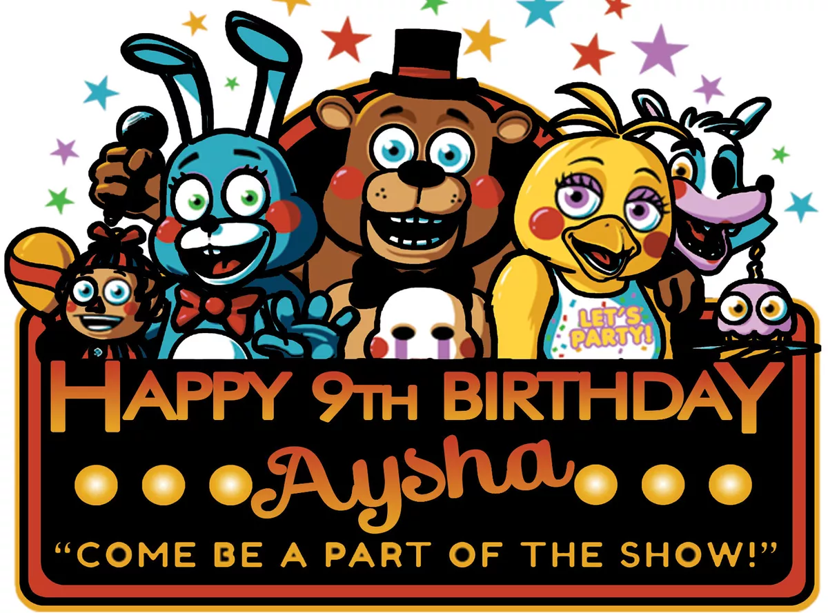 Personalized Birthday, FNAF Birthday Png, Digital Download Prints