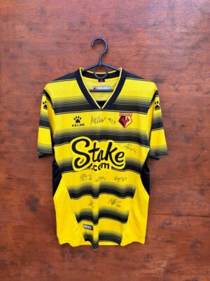 WATFORD ENGLAND 2021/2022 HOME FOOTBALL SHIRT KELME SIZE S ADULT SIGNED