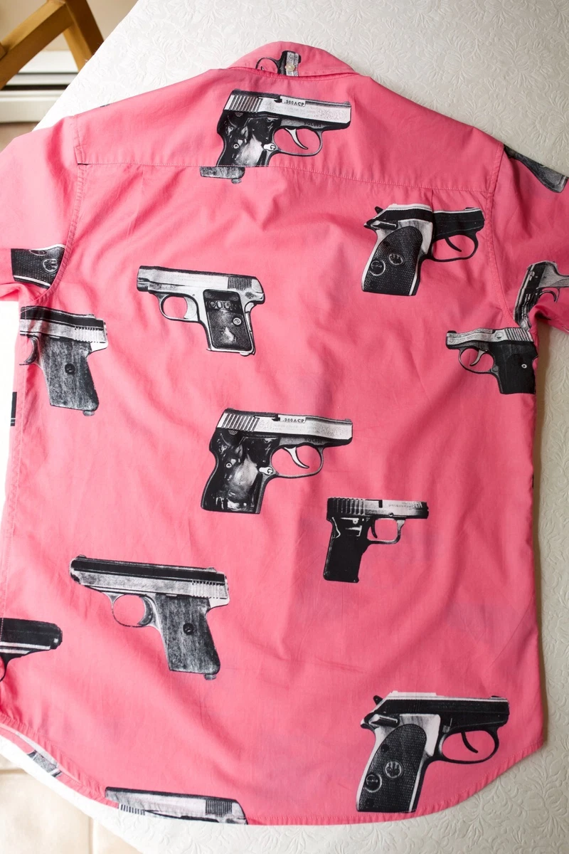 Supreme Guns Button Up Shirt SS 2013 Pink Small | eBay