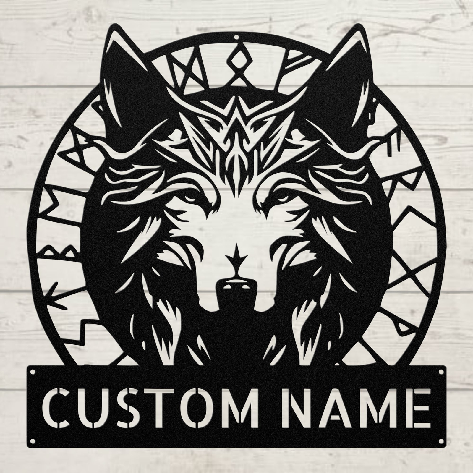 Custom Viking Wolf Metal Sign Norse Decor for Home Rustic Gift for Viking Fans