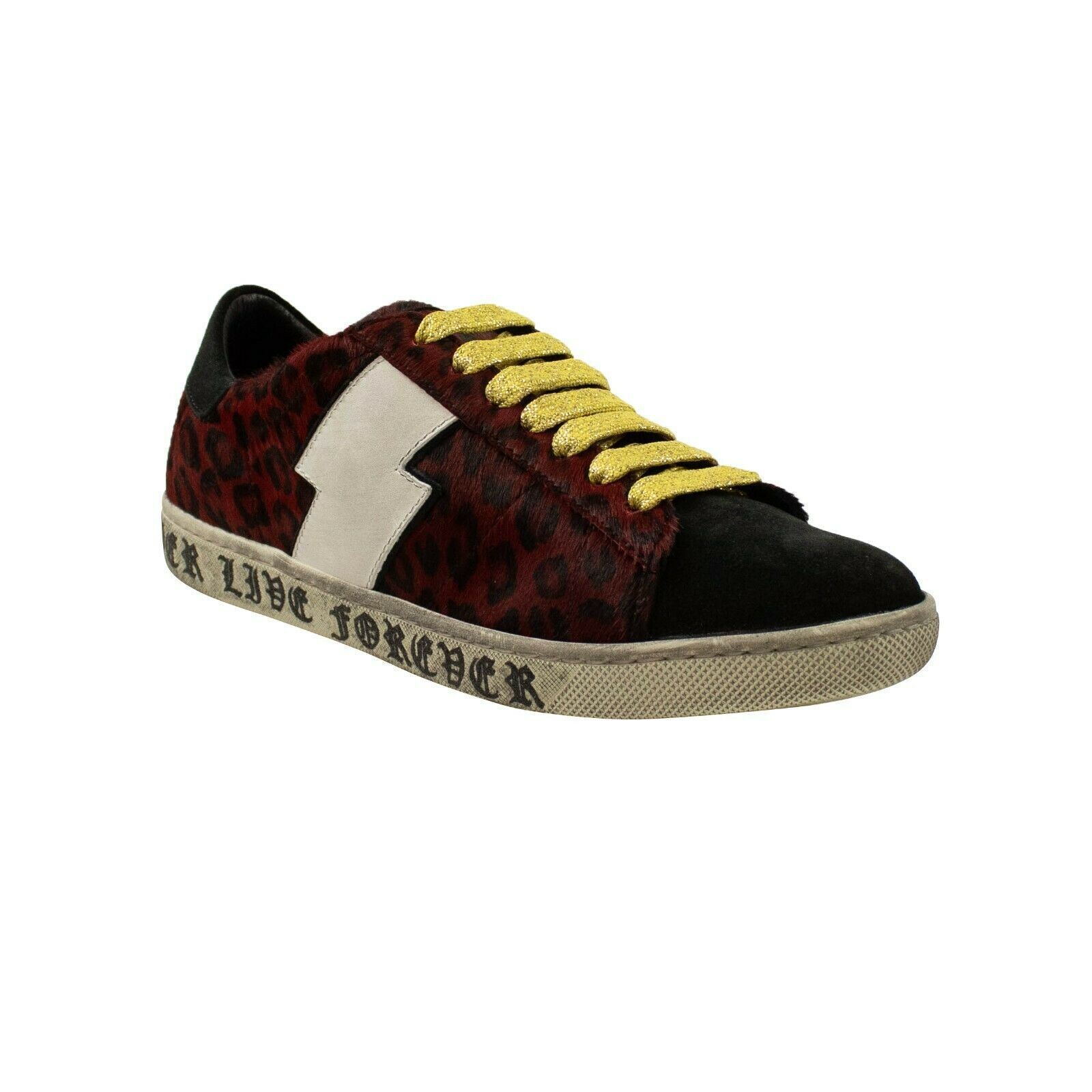 NIB AMIRI Red/Black Leopard Live Forever Viper Sneaker Shoes Size 37 $650