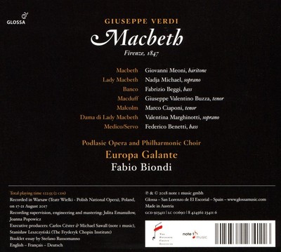 GIUSEPPE VERDI - MACBETH - FABIO BIONDI (2 CD) NEW CD