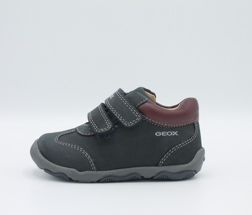 GEOX Scarpe Bambino Primi Passi con stappi New Balù B840PA pelle Blu  Bordeaux | eBay
