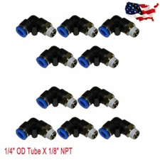 Pneumatic 10X Male Elbow QUICK Connect Tube OD 1/4"(6mm)X NPT 1/8 PU Air Push In