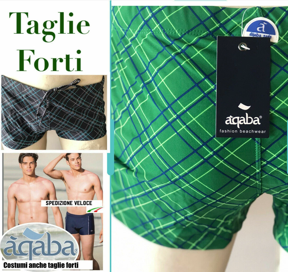 Costume mare UOMO Piscina Over Taglie Forti Boxer XXXL 56 58 60 62