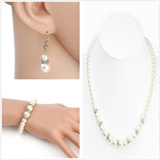 Timeless Faux Pearl  Sparkling Crystal Jewelry Sets