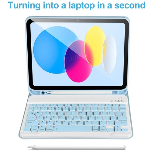 Keyboard Case Mouse For iPad 5/6/7/8/9/10/11th Gen Air 11 M3 2025 6/5/4th Pro 11 - Picture 52 of 64
