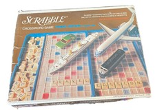 Vintage Scrabble Travel Edition Crossword Game in Plastic Case 1977 Complete