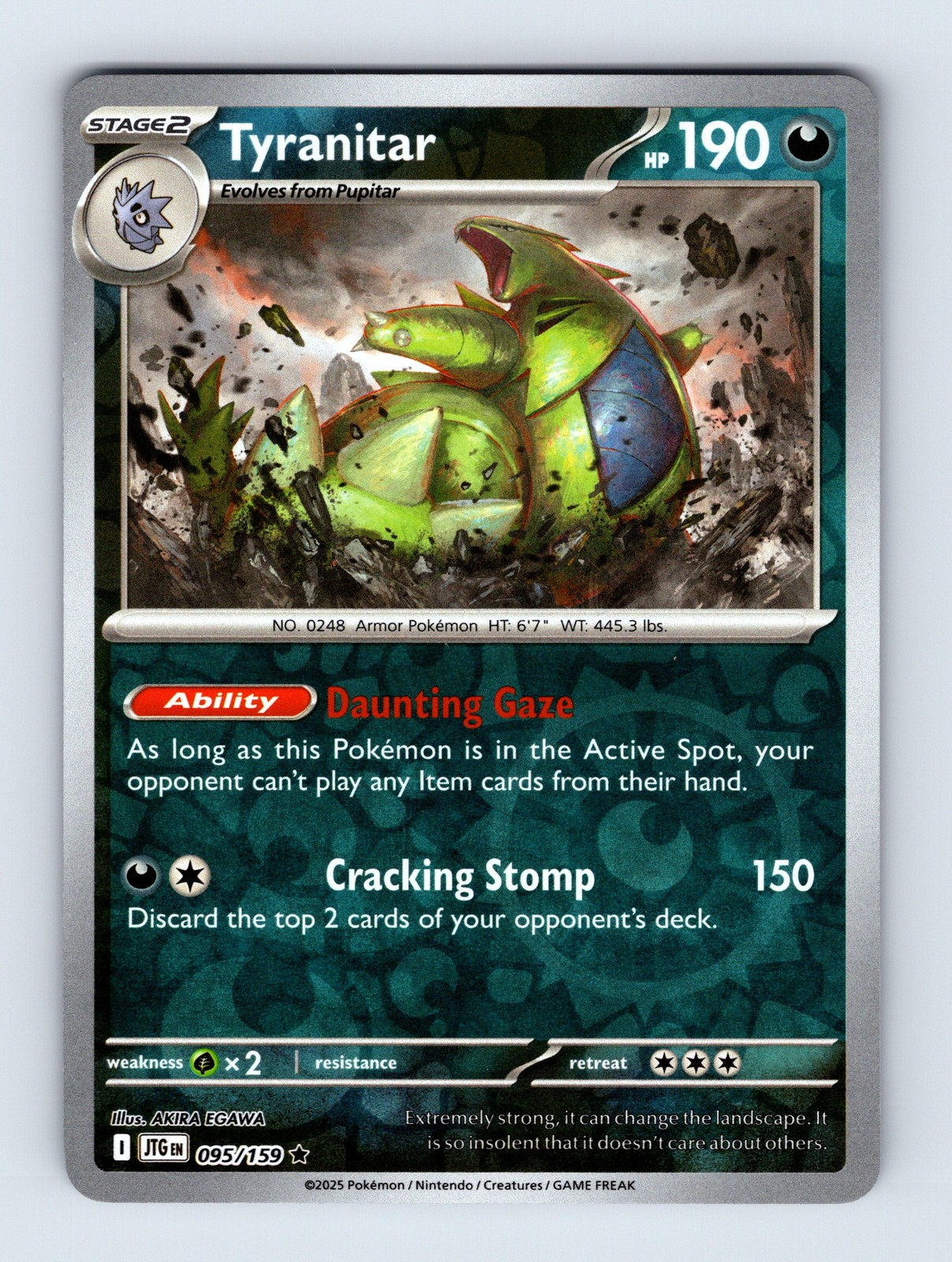 Tyranitar - Journey Together 095/159 - Reverse Holo - NM - Pokémon