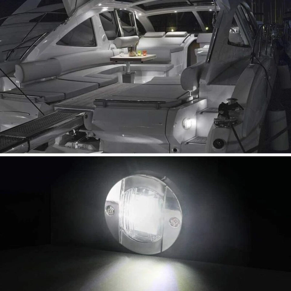 2*Round 3 Marine Boat Stern Transom Lights White 6LED Courtesy Cockpit Light. - Image 3 of 4
