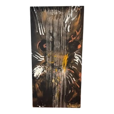 Vintage Original Martha Kaplan Modern Abstract Acrylic Painting “Buffalo Woman”