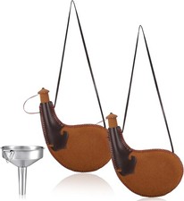 2 Sets Traditional Bota Bag 500 ml Ancient Spanish Leather Water Brown