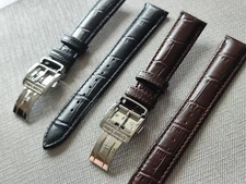 20mm GS leather strap with deployment clip Buckle for Grand watch Seiko