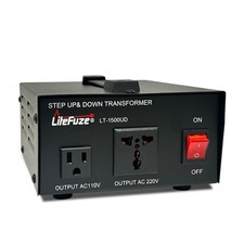 LiteFuze 1500 Watt Voltage Converter Transformer Step - CE Certified LT-1500UD