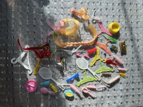 Vintage Barbie Doll accessories Lot Hair Hangers Soap Brush Others