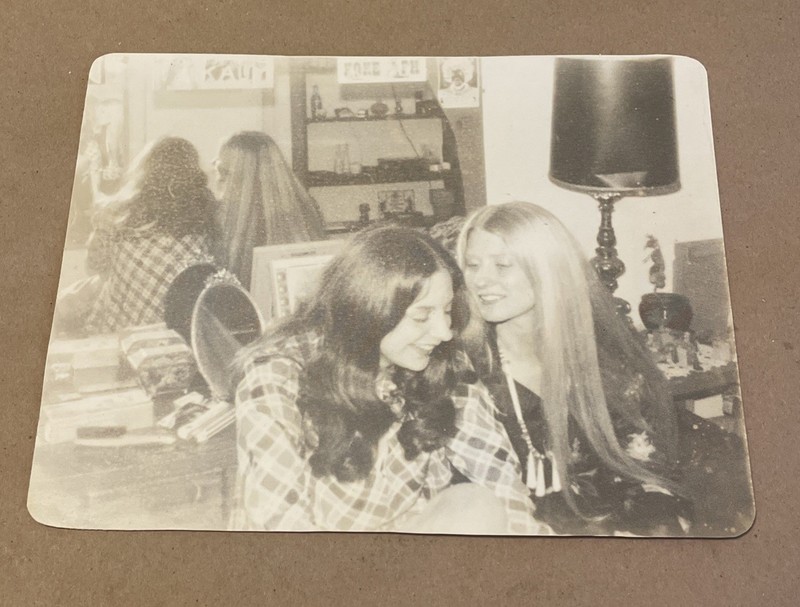 1970’s 8x10 Kodak Photo Pretty Teen Girls Reflecting in Three mirrors Selfie
