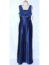 Poly USA 2686 Charmeuse Satin Goddess Gown-Size 2X- NAVY BLUE-NEW W/Tags