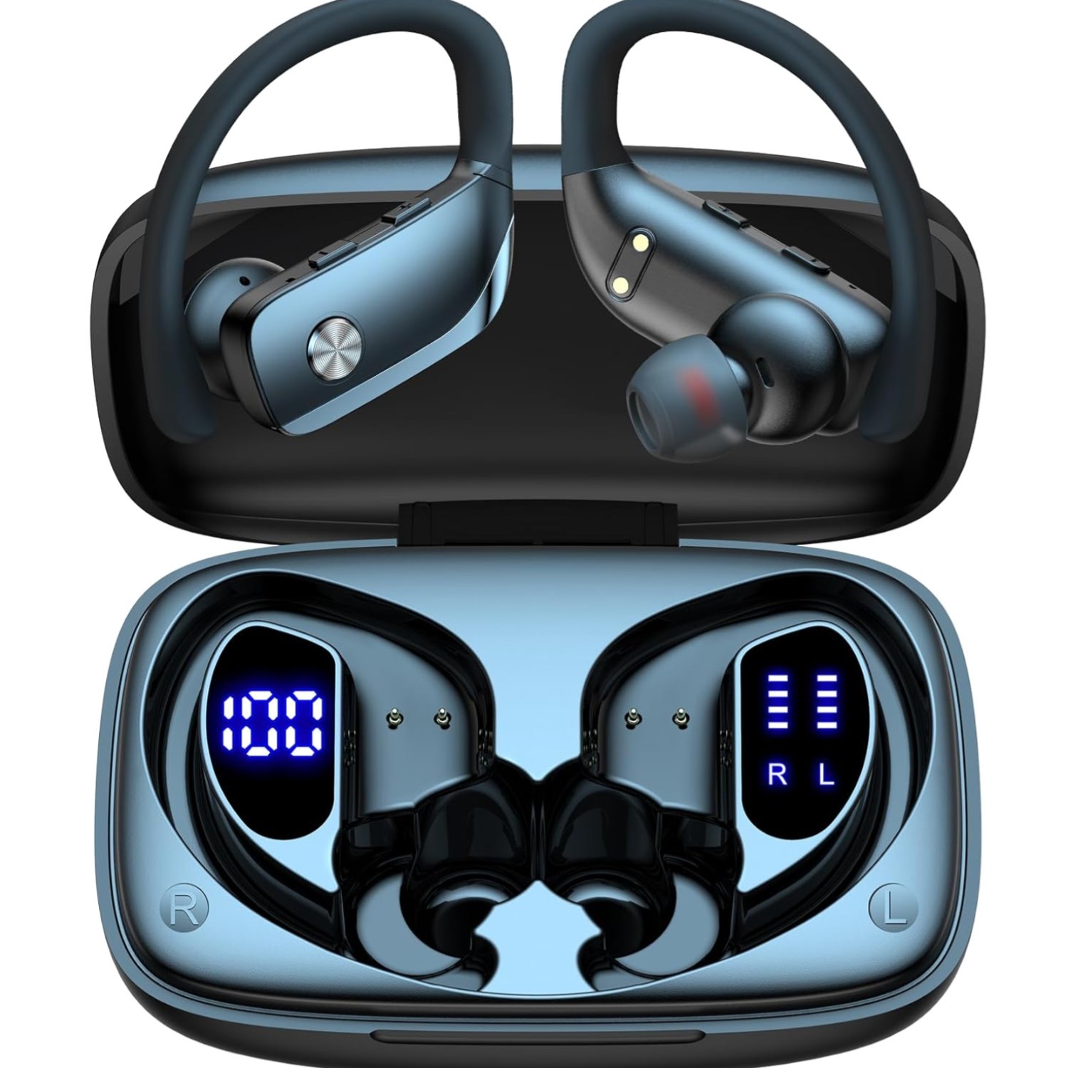 Bluetooth Headphones With 80h Playtime Led Display ...