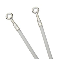 White S.S. Braided Front Brake Line - 3 Line Kit GBrakes FK003D109-3-WHT