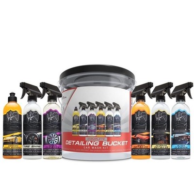  Complete Detailing Bucket Car Wash Kit - 8-Piece All-in-One Car Care Set
