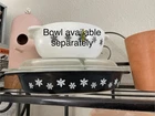 Vintage Pyrex Black & White Snowflake Oval Divided Casserole Dish 1 1/2 qt W/Lid