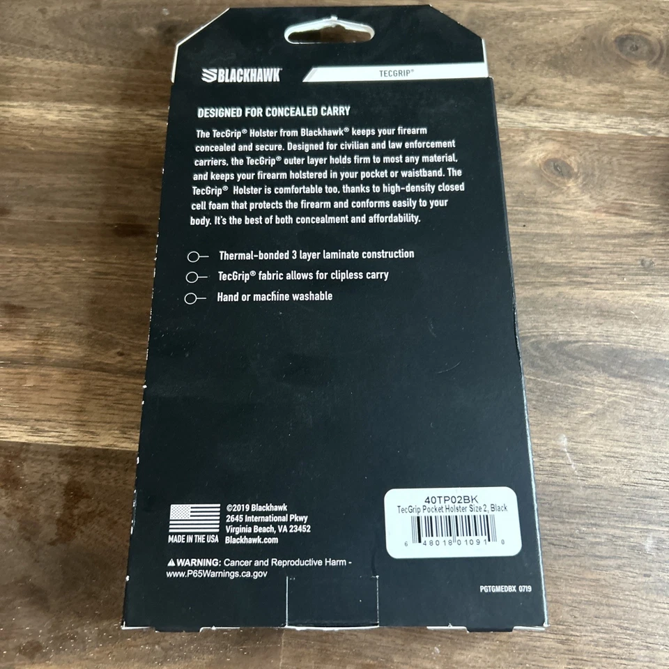 Blackhawk TecGrip Pocket Holster Size 2 - 40TP02BK SIG Sauer - Image 4 of 4