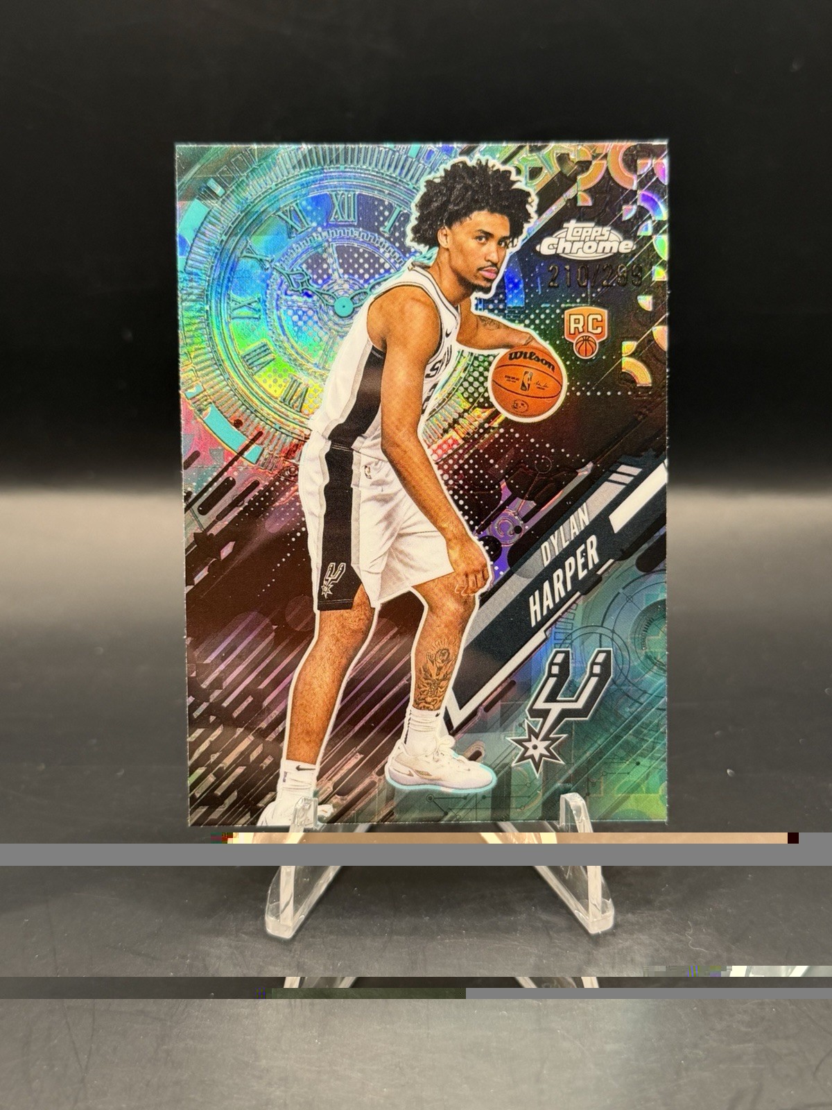 2025 Topps Chrome Basketball Dylan Harper Go Time Aqua Refractor /299 (RC) #GT-1