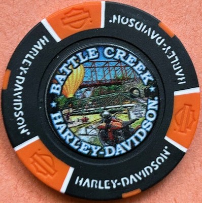 Harley Davidson Full Color Poker Chip Battle Creek HD in Battle Creek, Michigan