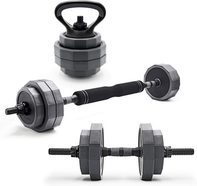 Barbell Multi-Use Adjustable Weight Set - Versatile Dumbbell, Barbell & Kettlebe