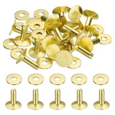 20Set Copper Rivets and Burrs 12x4x12mm Dimpled Copper Rivet Fastener Gold