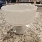 E.O. Brody Company Milk Glass Pedestal Bowl Candy Compote Dish Tulip M6000 C10