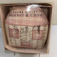 Vintage Laura Ashley Mother  Child Musical House Pink  Green Floral Print