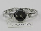 Movado Women's Swiss Amorosa Diamond-Accent Stainless Steel Bangle Watch NO BOX — photo 1