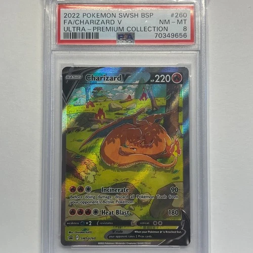 New Listing2022 POKEMON SWSH BLACK STAR PROMO #260 FULL ART/CHARIZARD V PSA 8