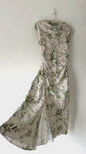 River Island Dress Women's Floral Draped Lined Midi Occasion Split Size BNWT