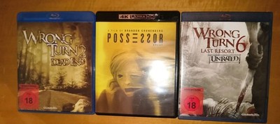 Wrong Turn 2 Dead End, Possessor 4K Ultra HD +  Blu-ray , Wrong Turn 6 UnratedBD