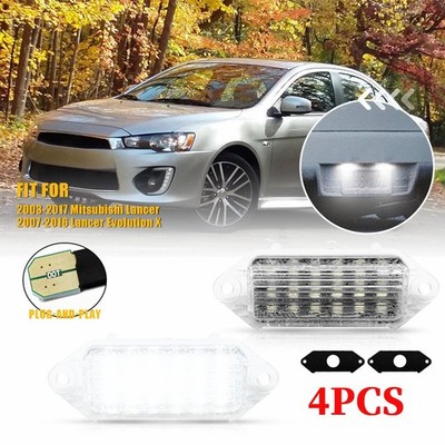 MB596500 LED License Plate Lights White 4PCS For Lancer 2007-15 2016 Evolution X