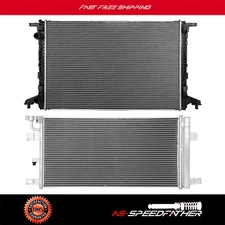 For 17-2020 Audi A4 allroad A4 Quattro Aluminum Radiator & AC Condenser Assembly