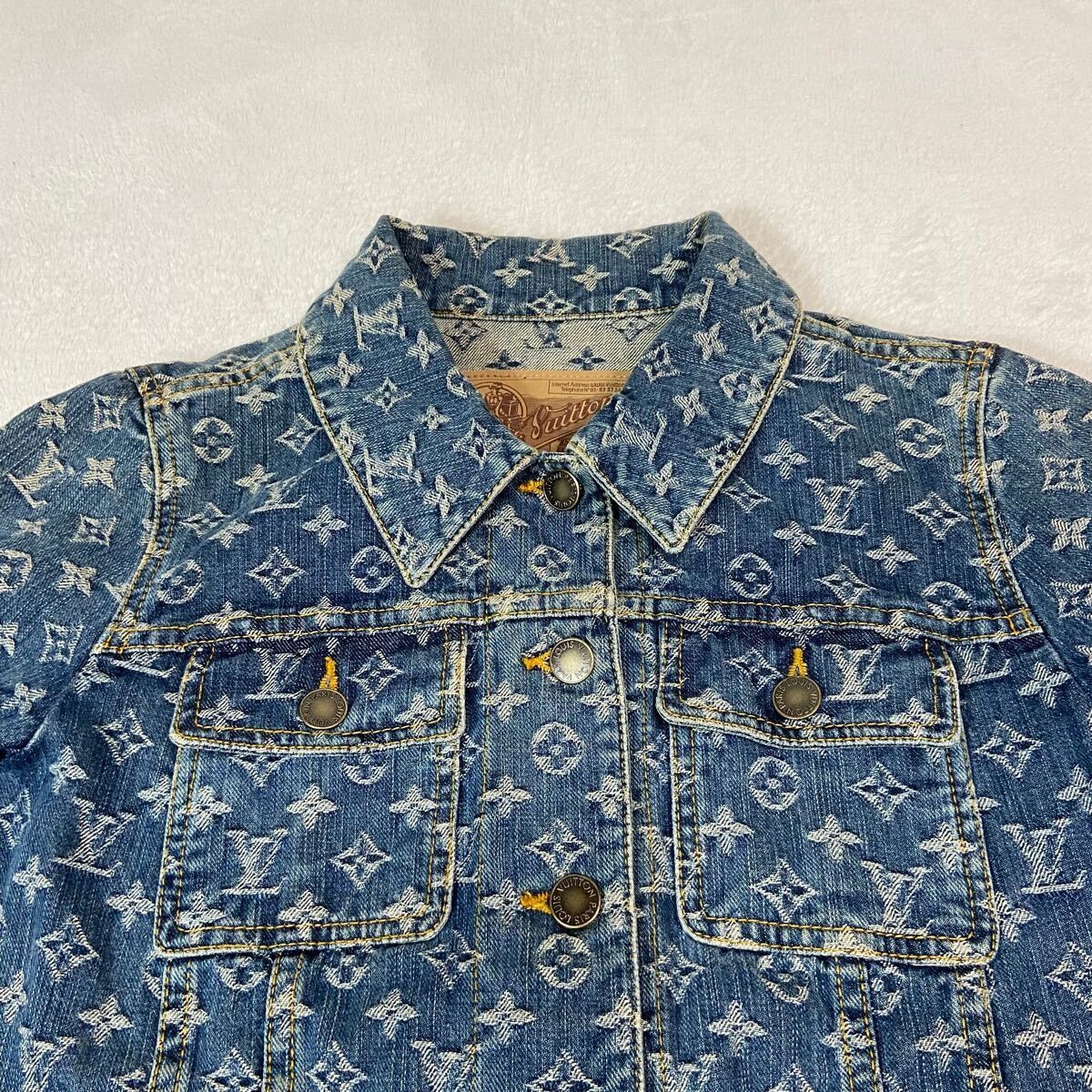 LOUIS VUITTON ジャケット 34 Used Louis Vuitton Monogram Denim Jacket Size 34 Blue | eBay