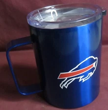 NEW, BUFFALO BILLS, BLUE NFL STAINLESS STEEL 15 oz. Coffee Mug Cup, Logo Brands