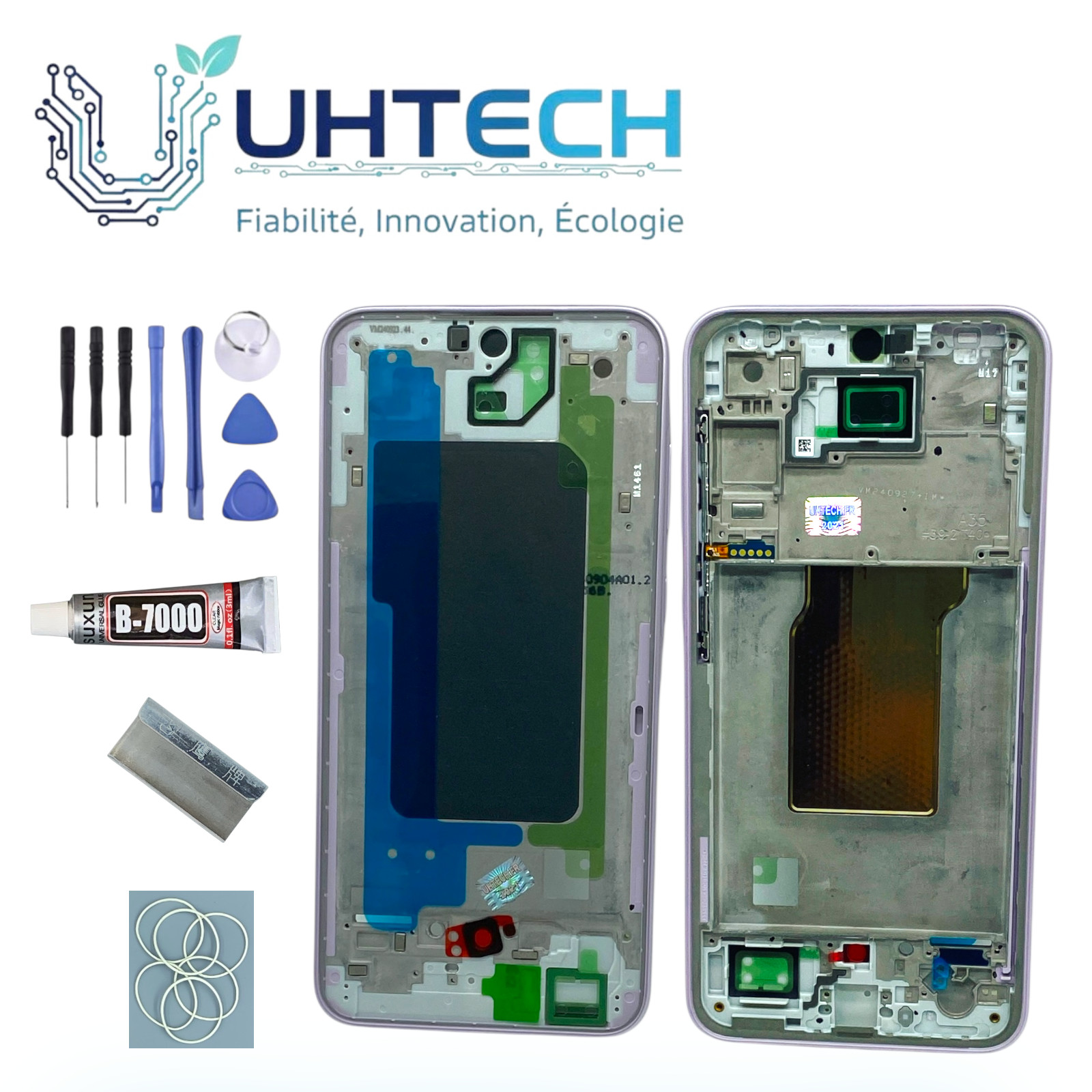 Châssis central Samsung Galaxy A35 pièce de rechange interne neuve Lavande