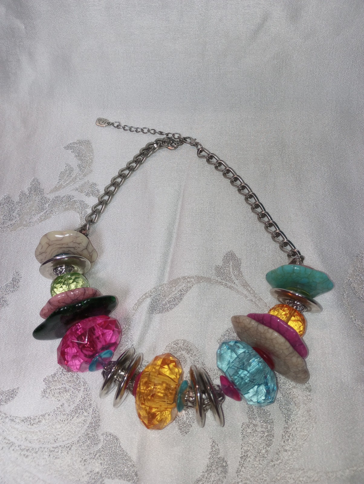 Chunky, Multi-Colored Statement Necklace - image 2