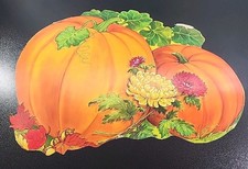 Pumpkins & Flowers Double Sided Die Cut Bulletin Board Aid 12” X 16”