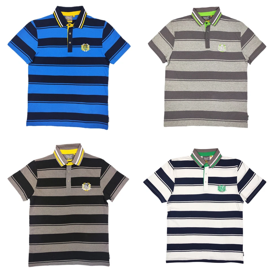 Polo Hombre EVERLAST 100 % Algodón Media Manga Corta Camiseta Camiseta... - Imagen 3 de 4