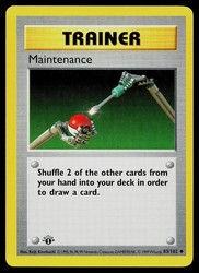 Maintenance 83/102 1st Edition Shadowless Base Set Uncommon Trainer