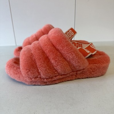 UGG Slippers Strap Sandals Fluff Yeah Slide Size 8 Samba Wedge 1110085
