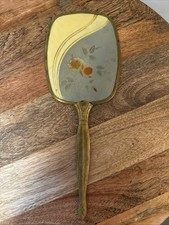 Vintage Handheld Vanity Mirror with Floral Design