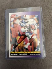 1991 Score NFL Vintage Rookie Card #595 Wesley Carroll Miami/Saints. rookie card picture